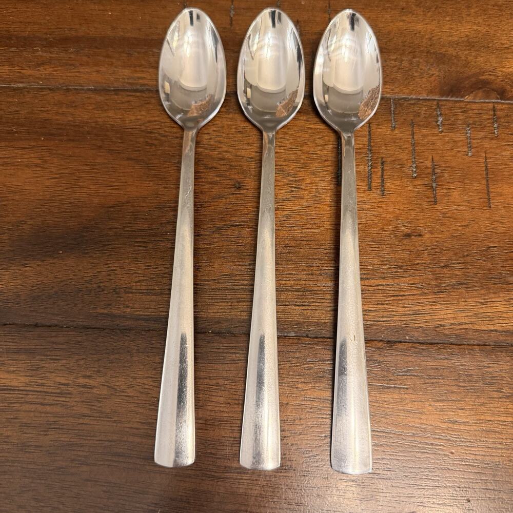 Oneida Nocha Tall Drink Iced Tea or Parfait Spoons 7.5" Stainless Set of 3